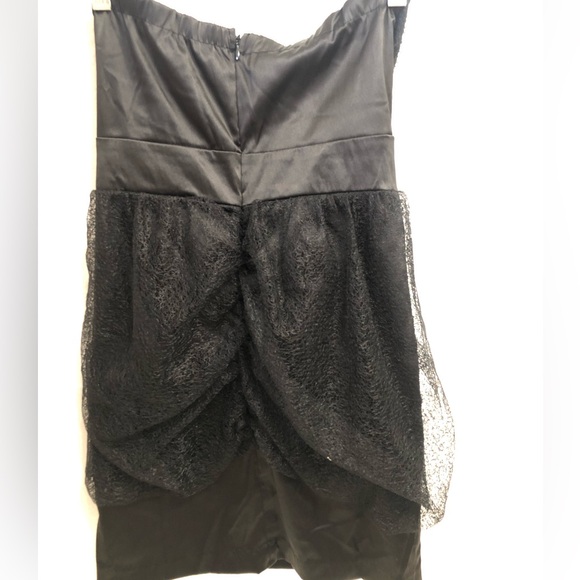 Black Cocktail Party Strapless Mini Dress - Picture 5 of 7